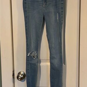 Hollister Faded Blue Ripped Skinny Jeans